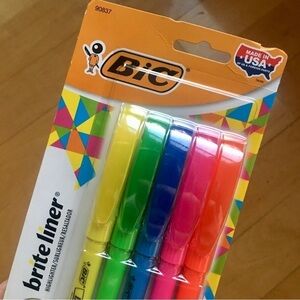 Pack/5 BIC Brite Liner Highlighters, Assorted Colors